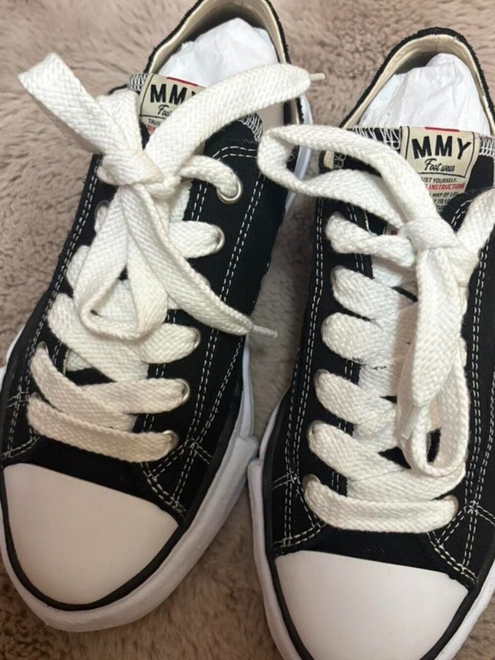 Maison Mihara Yasuhiro MMY Peterson Low Black Canvas Sneakers